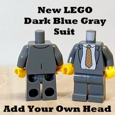 New LEGO Suit Dark Gray Brown Colorful Tie Matching Legs Torso Add Your Head