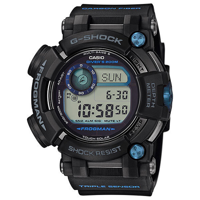 Pre-owned Casio G-shock Gwf-d1000b-1jf Frogman Diving 200m Tough Solar Atomic Men`s Watch
