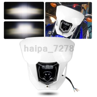 LED Motorcycle Headlight Front Lamp Hi/Lo Beam For Universal Dirt Bike Enduro