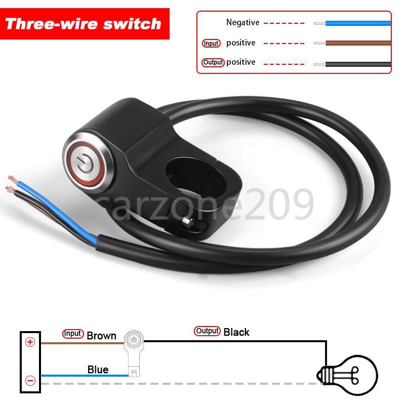 Motorcycle Handlebar 12V Dirt Bike Light Switch On/Off LED- Fits 7/8" Handlebars