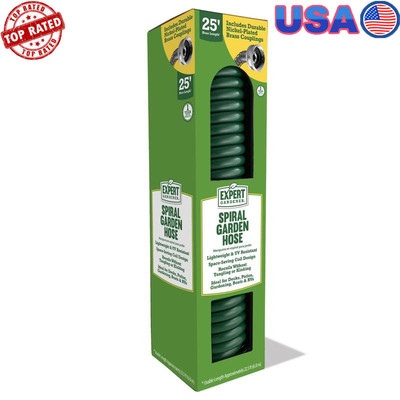25ft Spiral Hose Lightweight Durable EVA Material Ideal Decks Patios Gardening