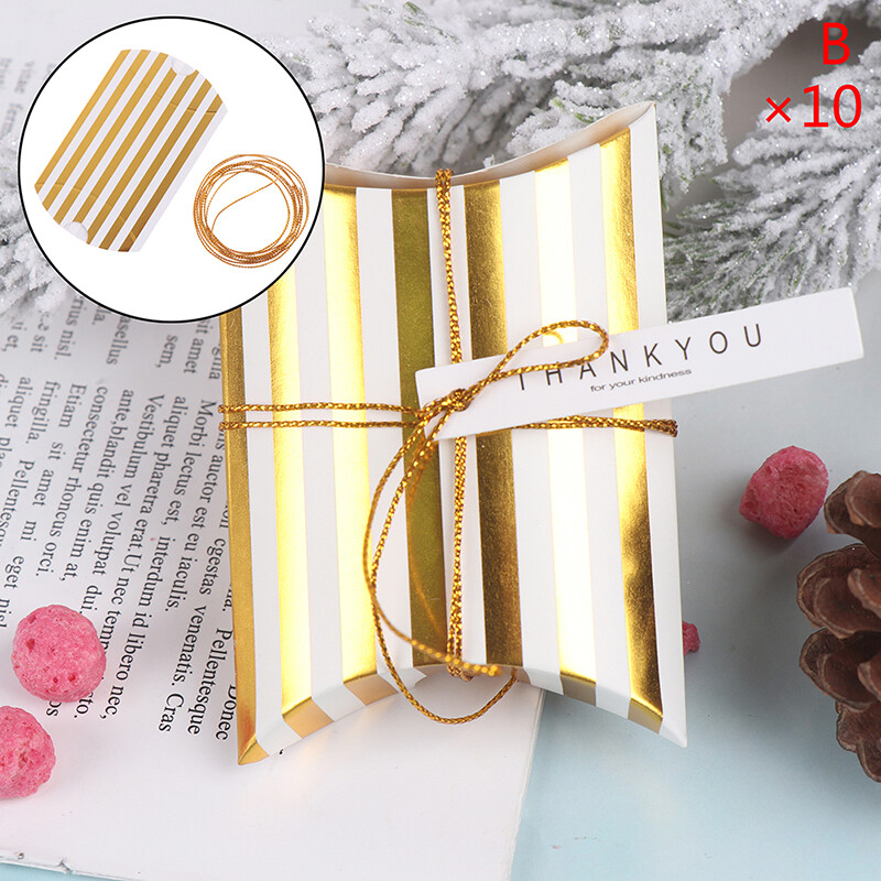 10Pcs Gift Box Pillow Shape Birthday Packaging Party Boxes Sweet Candy Cookie_ro