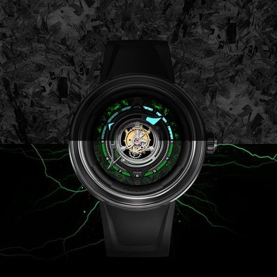 Pre-owned Peacocks Peacock Black Hole Tourbillon Black