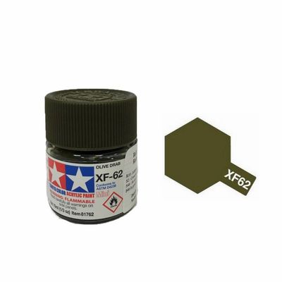 TAMIYA XF62 COLORE ACRILICO OPACO VERDE OLIVA OLIVE DRAB 10 ML ART 81762