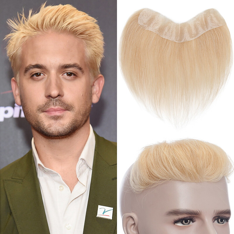 Mens Frontal Remy Human Hair Piece Toupee Receding Hairline Replacement