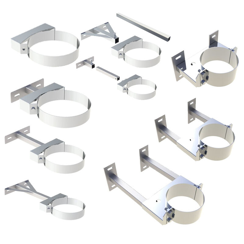 Tecnovis DW-Classic Wand und Deckenhalter Schornstein Edelstahl doppelwand Kamin