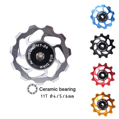 MTB Road Bike 11T Aluminum Ceramic Bearing Jockey Wheel Rear Derailleur Pulley