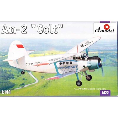 Amodel 1422 Antonov AN-2 'Colt' Biplane Type 22 Airplane model, 1/144 scale kit