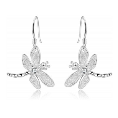 Creative Dragonfly Drop Earring Women 925 Silver Filled Earring Party Jewelry