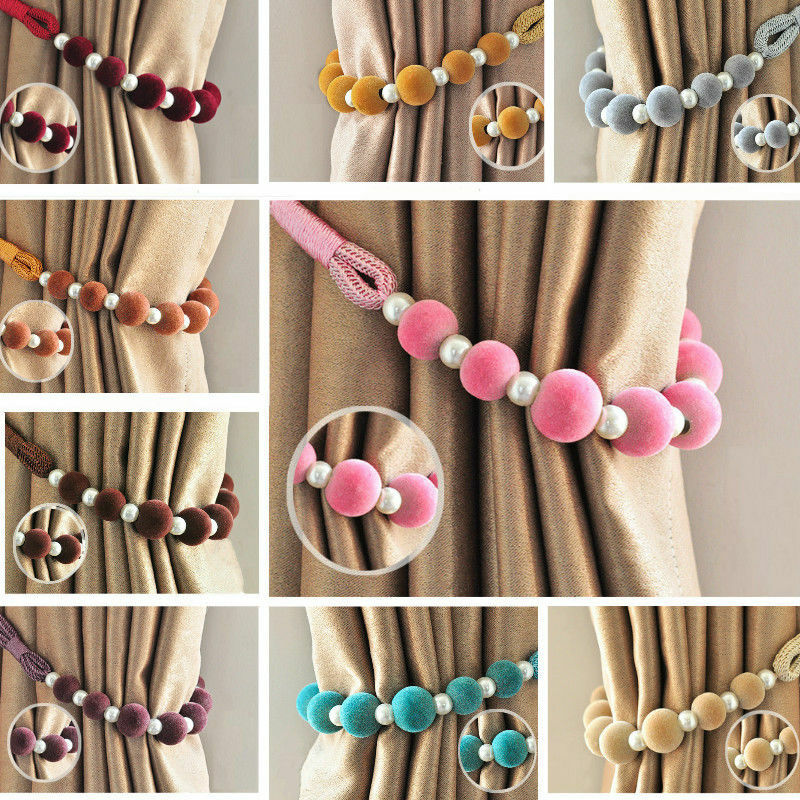 2-x-window-treatments-hardware-beaded-rope-cord-curtain-tie-back-tieback-9-color