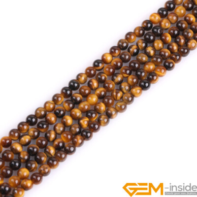 Natural Tiger's Eye Gemstone Round Beads For Jewelry Making 15'' 4mm 6mm 8mm 10mm
