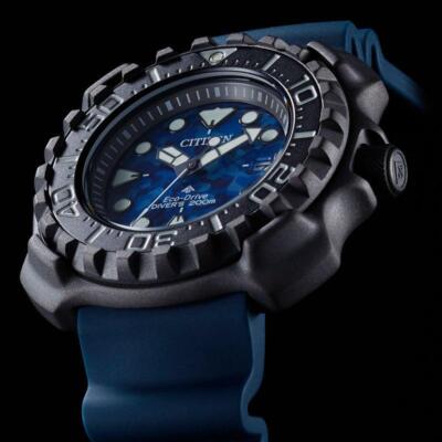 Pre-owned Citizen Promaster Bn0227-09l Men Watch Marine Diver 200m Eco-drive Titanium