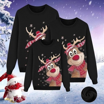 S-6XL Christmas Sweatshirt Family Set Unisex Ugly Pullover Funny Holiday Outfit