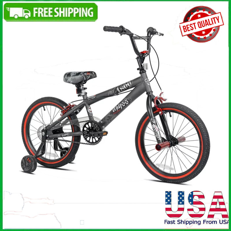 18'' Kids Freestyle BMX Bike Bicycle Ride Steel Frame Single Speed Charcoal Gray