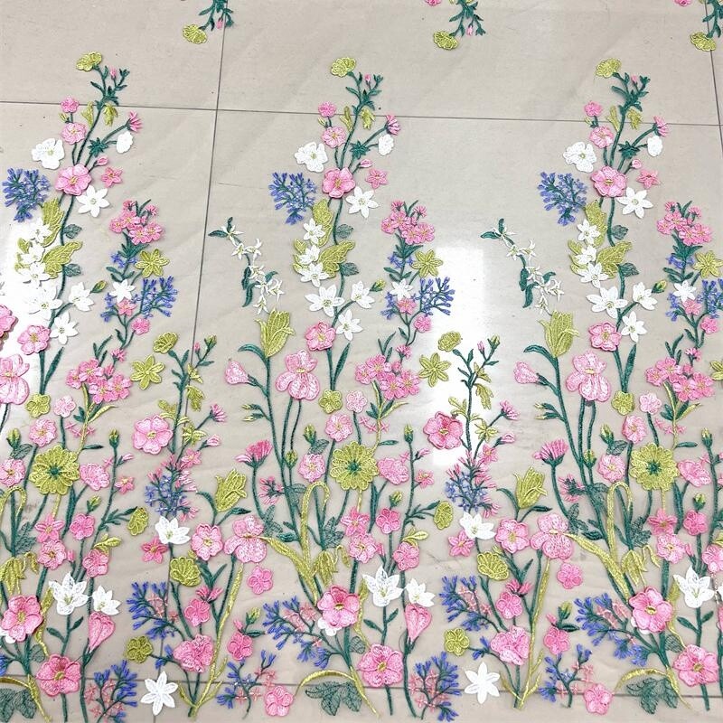 Tessuto Ricamato In Pizzo Floreale 90*150cm Per Abito Da Sposa E Craft Di Cucito