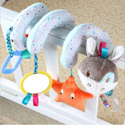 Baby Toddler Animals Spiral Rattle Infant Bed Stroller Crib Plush