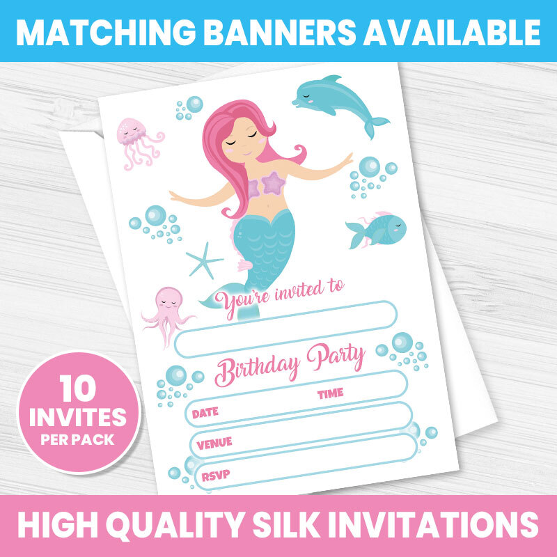 MERMAID PARTY INVITES BIRTHDAY PARTY INVITATIONS GIRL MERMAIDS TAIL
