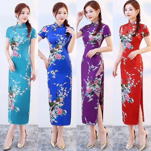 Sexy Traditional Chinese Women S Silk Satin Long Dress Cheongsam Qipao Ebay