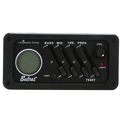 Belcat Acoustic Classical Guitar Pickups 4-Bands Preamp Piezo EQ Equalizer Tuner