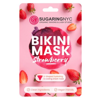 Sugaring NYC V-Shaped Bikini Gel Sheet Mask   Strawberry