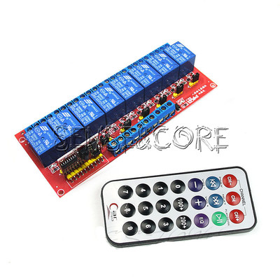 12V Multi-function Infrared Remote Control 8-Channel Relay Module Bidirectional