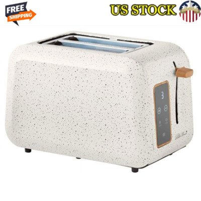 2-Slice Toaster W/ Digital Display 3 Functions Stainless Steel Linen Speckle New