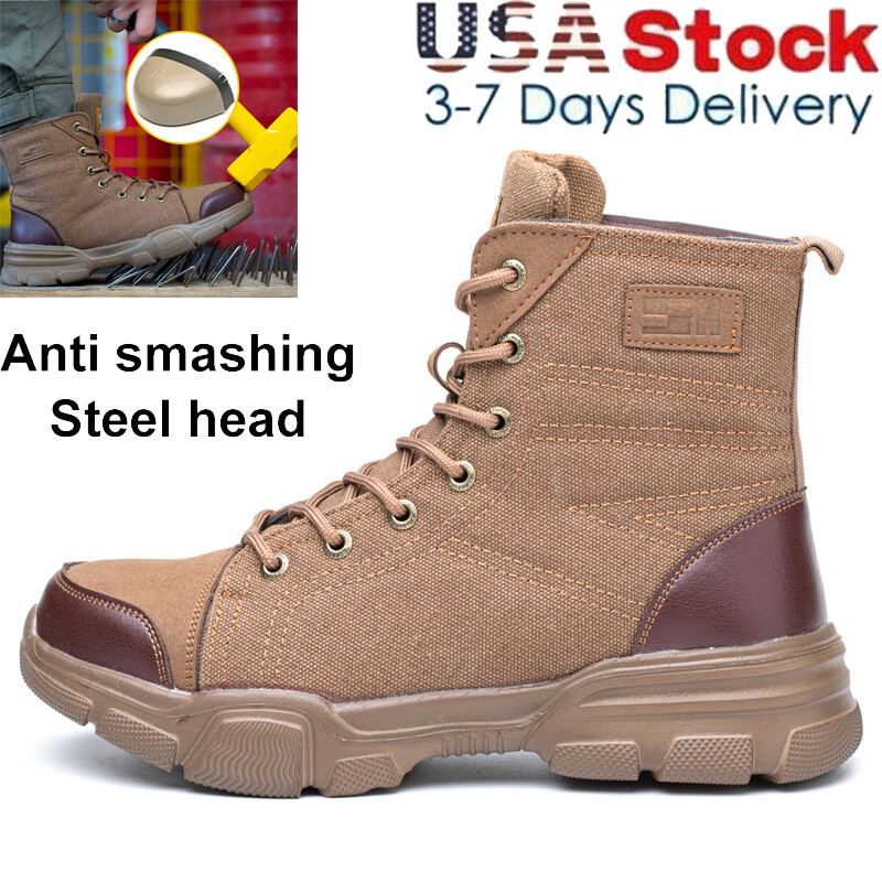 Mens Safety Shoes Steel Toe Indestructible Sneaker Work Waterproof Boots Black 9