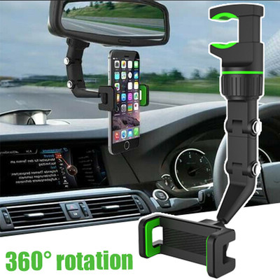 360° Car Phone Holder Rearview Mirror Mount Stand for Universal Mobile Phone GPS