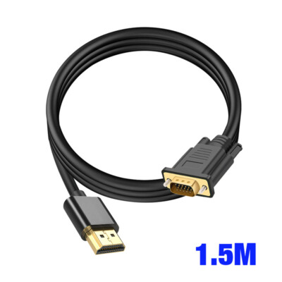 HDMI to VGA Cable Uni-Directional Cord for Computer Desktop Laptop PC Monitor 5m