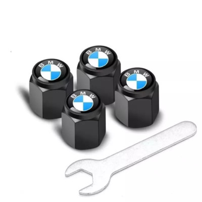 4Pcs Car Wheel Tire Air Valve Caps Stem Dust Cover for B-M-W M- Sport w/ Spanner