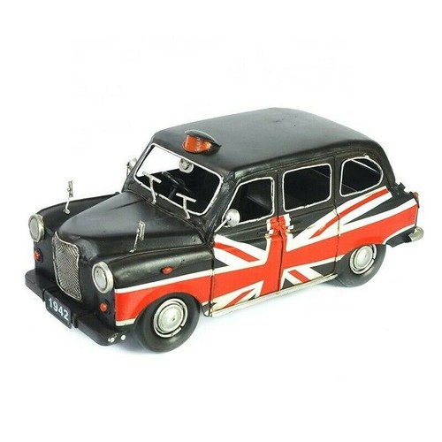 Tin plate model 1966 Austin Black Taxi with union roof model decoration US selle