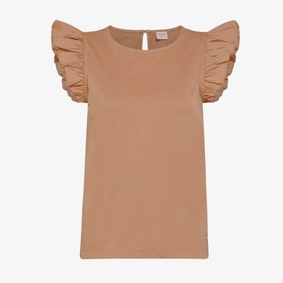 

Женская футболка Sun68 Turtle Dove Color T33210 Top Mix Fabric T-Shirt Sun 68 E2023, Dove-grey