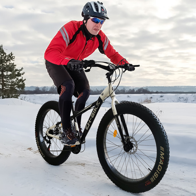 26 in Fat Tire Mountain Bikes Full Suspension Men Bike 21 Speed MTB Bicycle
