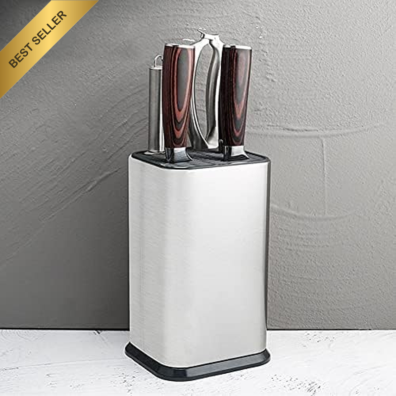 Universal Knife Block Multi-Function Stainless Steel Knife Holder with Slots for