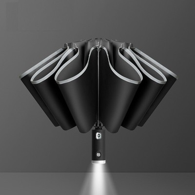 Xiaomi 10 Rib UV Umbrella Automatic LED Reflective Stripes 3 Folding Inverted