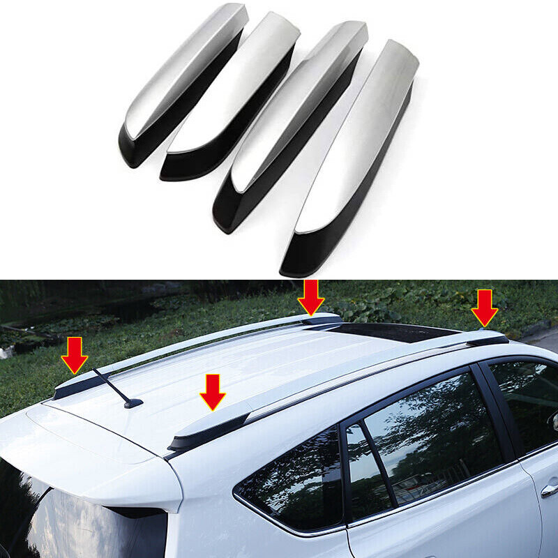 For Toyota RAV4 2013-2018 4X Silver Roof Rack Rails End Cover  Replace