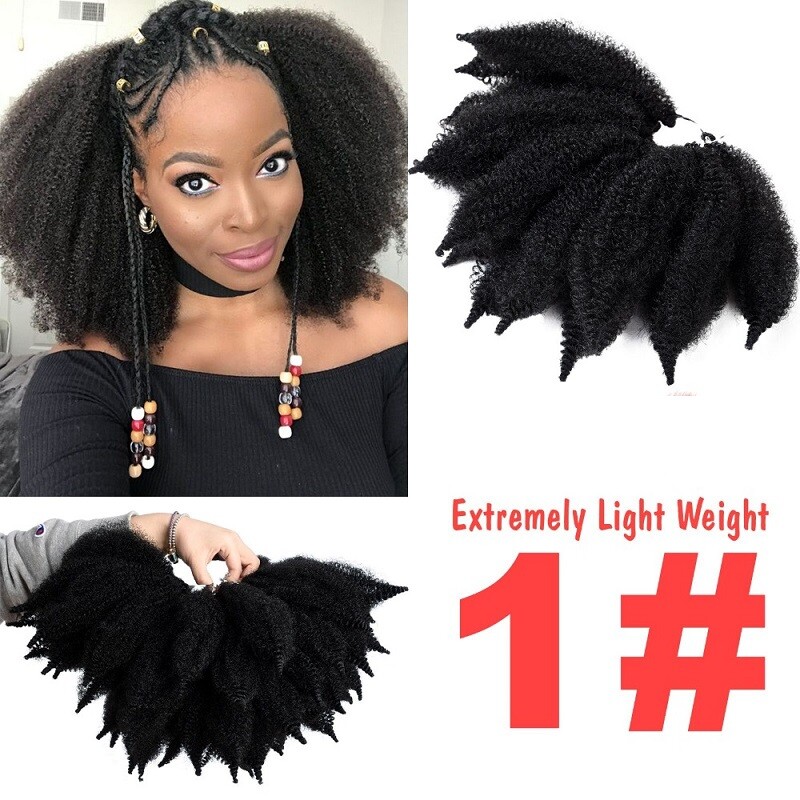 8 Crochet Marley Braid Hair Soft Afro Twist Synthetic Braiding
