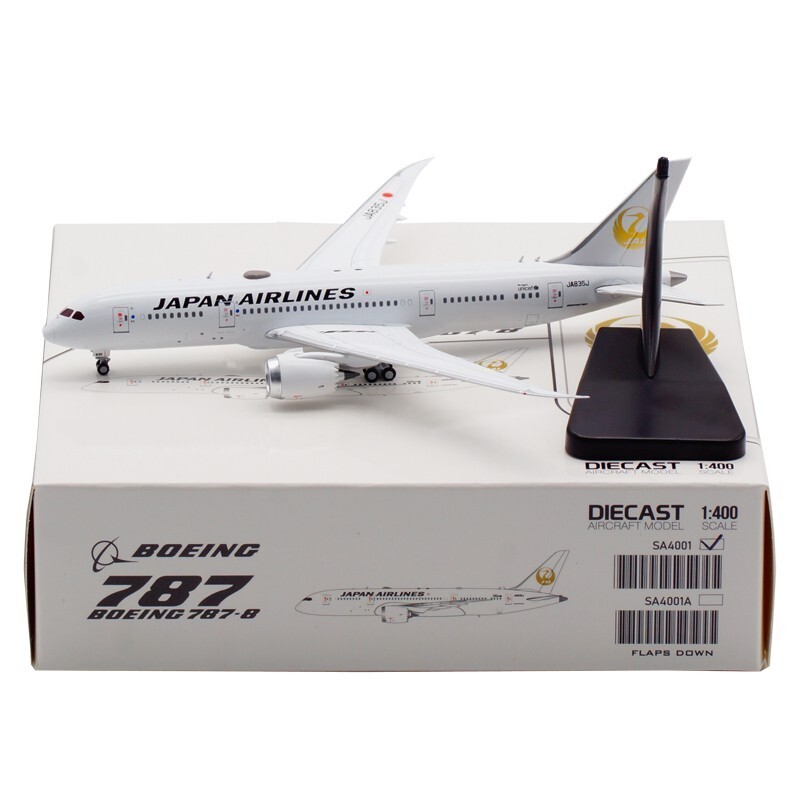 JC Wings 1:400 JALボーイングB787-8 JA835J 1:400 JC Wings Japan Airlines JAL B787-8 Diecast Models