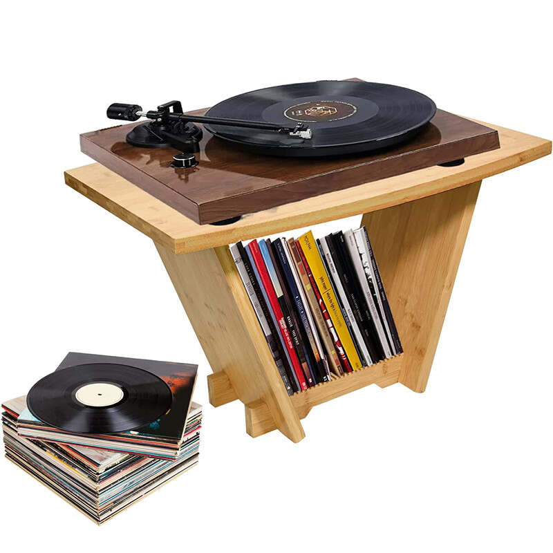 Vinyl Record Player Table LP Album Vinyl Turntable Stand Storage Rack Holder