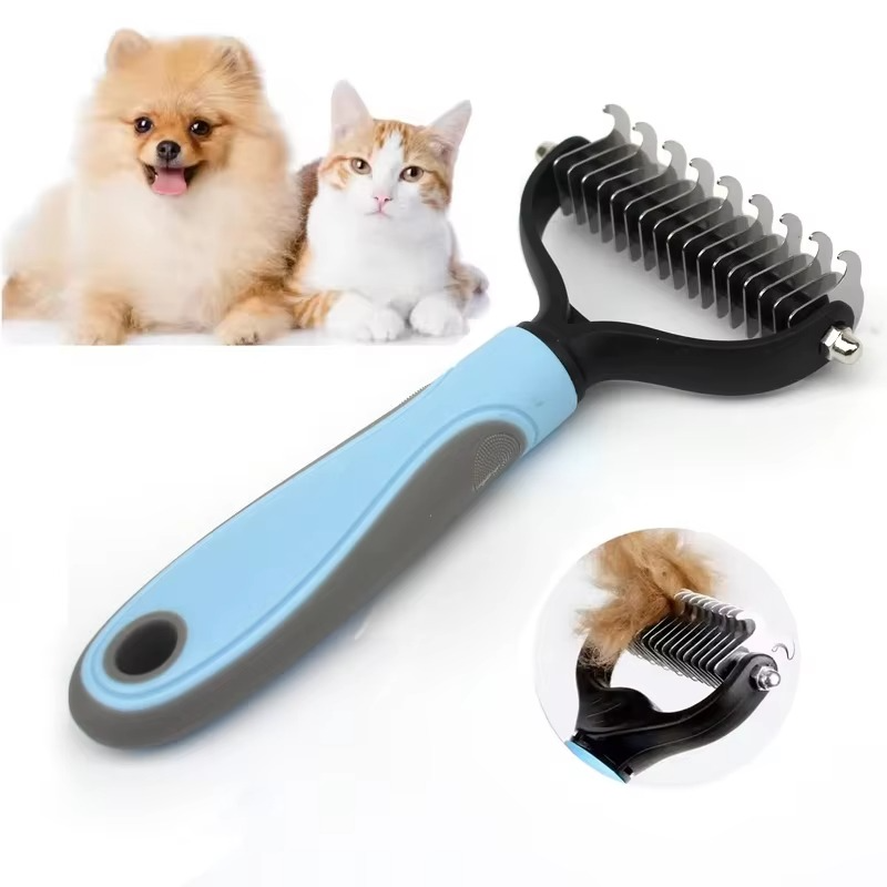 Pet Cat Dog Hair Fur Shedding Trimmer Grooming Dematting Rake Comb Brush Tool UK