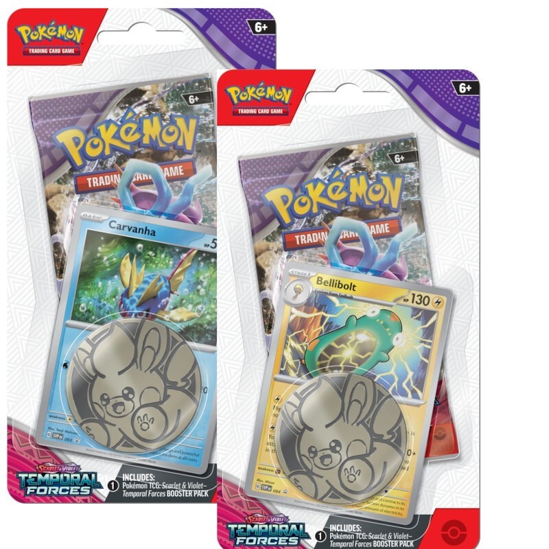 -Набор из 2-х контрольных лезвий Carvanha / Bellibolt в блистере SV05 Temporary Forces Pokemon TCG