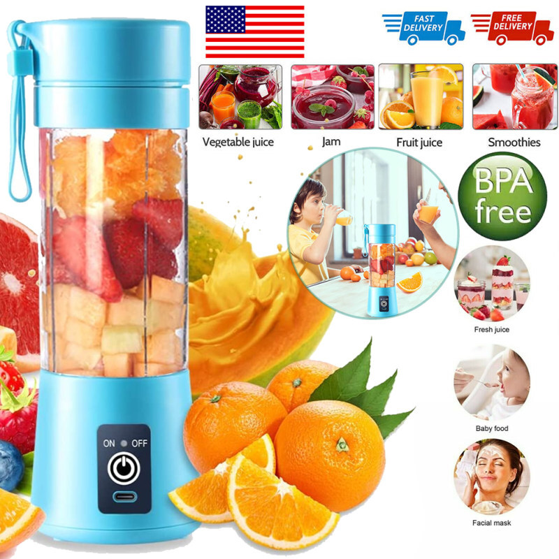 Portable Electric Juicer Cup Fruit Blender Maker Bottle Mixer USB Rechargeable