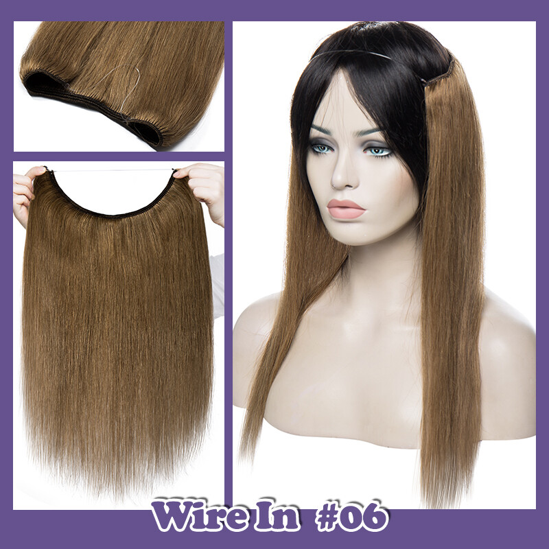 Wire In 100 Real Remy Human Hair Extensions Clip In Thick One Piece