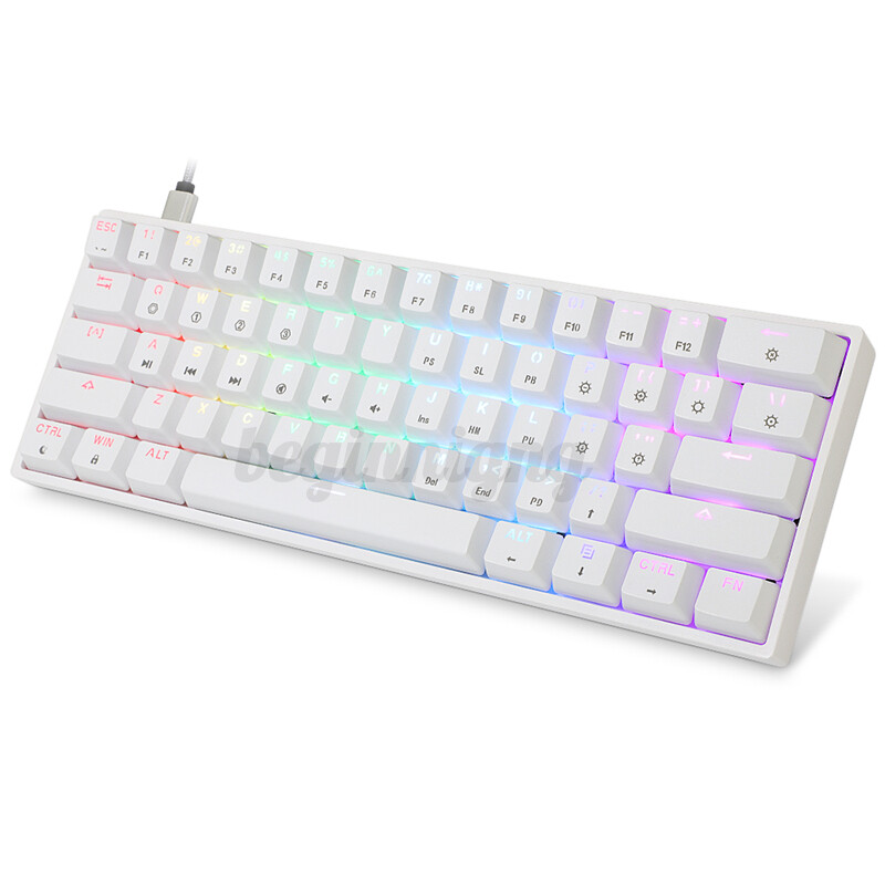 GK61 Wired Gaming Mecha Membrane Keyboard with RBG Lighting ABS two-color injec