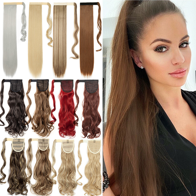 Wrap on Ponytail Dicke Haarteil Zopf Pferdeschwanz Haarverlängerungen Echt Lang