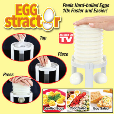 Three Steps Hard-Boiled Egg Shell Remove Tool Stractor Peeler 