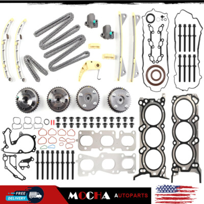 Timing Chain Kit Head Gasket Bolt Set for 12-17 Sorento/Sedona Hyundai Kia 3.3L