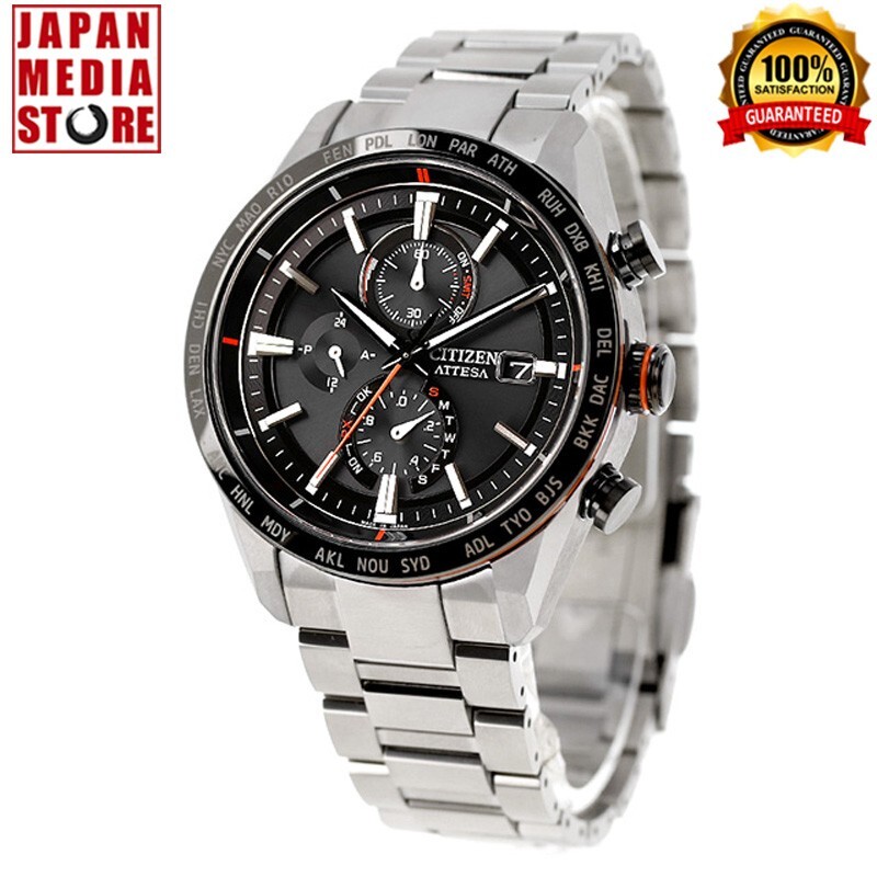 時計 CITIZEN ATTESA ACTLine AT8189-61E Citizen Attesa AT8189-61E Black Eco-Drive Atomic Radio