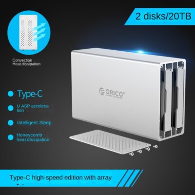 ORICO HDD/SSD cabinet box Type-C disk array raid multi dual bay hard drive box