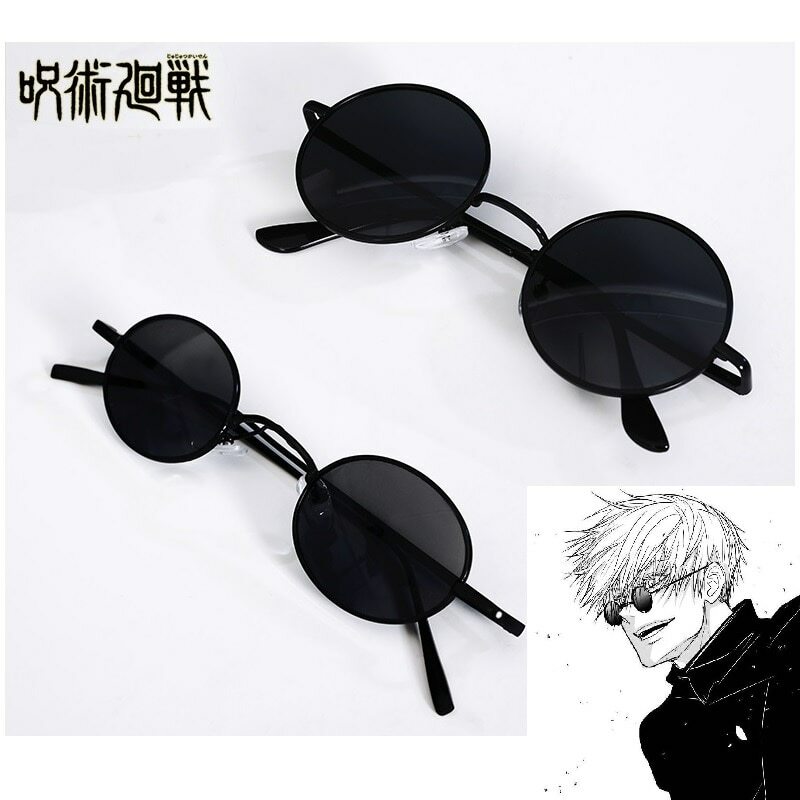 Anime Jujutsu Kaisen Gojo Satoru Cosplay Black Glasses Eyewear Costume